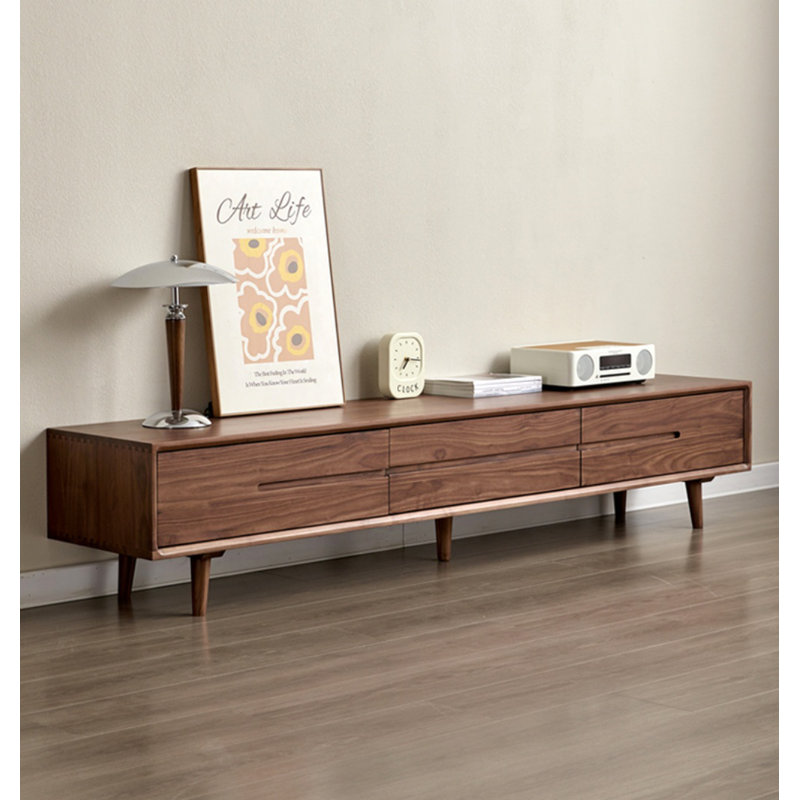 Crédence de rangement simple en bois massif l 82,6 po Simple