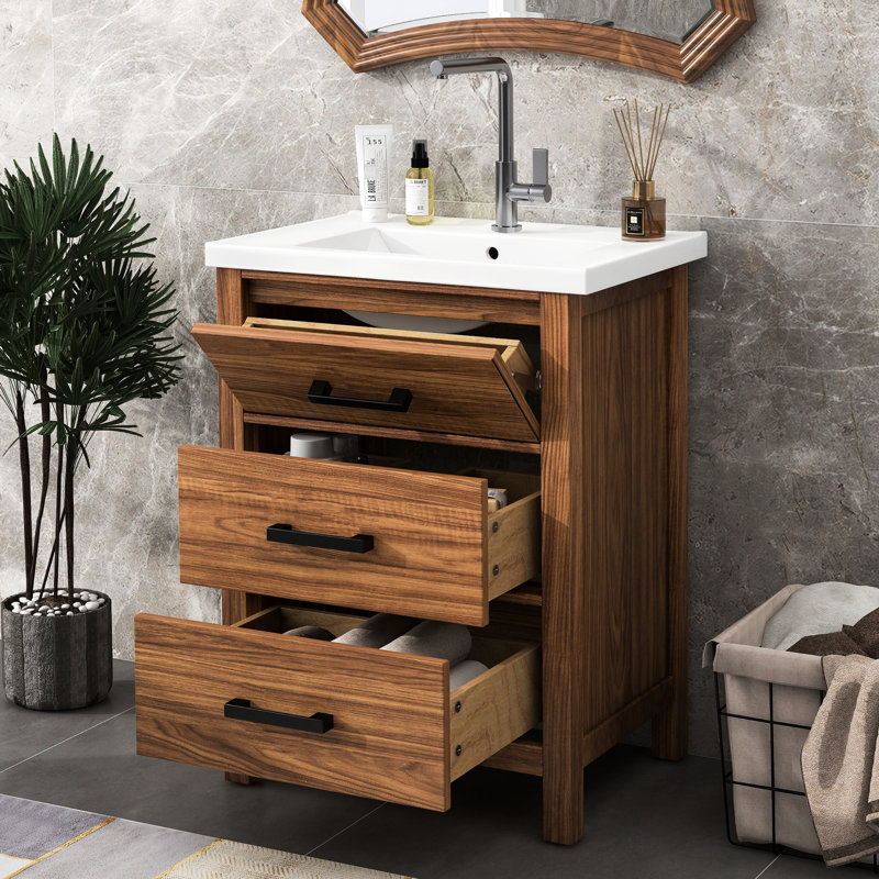 Meuble-lavabo moderne avec 3 tiroirs Zehr