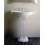 White Ceramic Oval Pedestal Bathroom Sink with Overflow