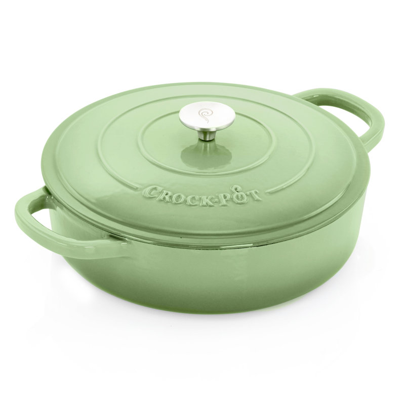 Artisan 5 Qt. Round Pistachio Green Enameled Cast Iron Braiser Pan with Self Basting Lid Artisan 5 Qt. Round Pistachio Green Enameled Cast Iron Braiser Pan with Self Basting Lid