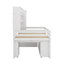 Lit mezzanine double en bois avec bureau, tiroirs et tablettes-115637936