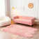 Lush Silky Pink Faux Sheepskin Living Room Rug