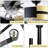 18" Black & Gold 5-Light Modern Ceiling Fan with Remote Control