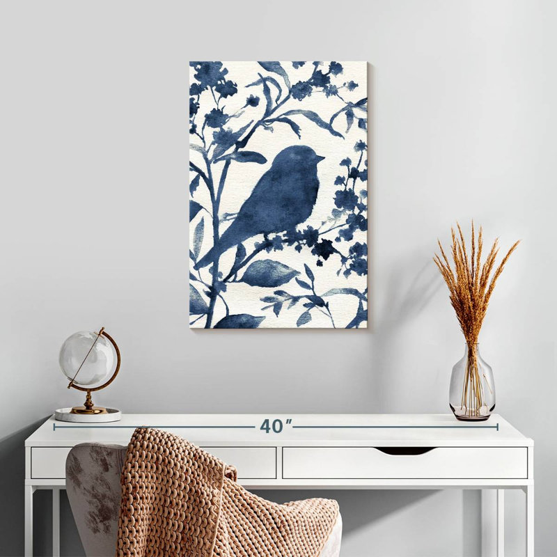 Silhouette d'oiseau bleu Brampt I, H 24 po x l 16 po