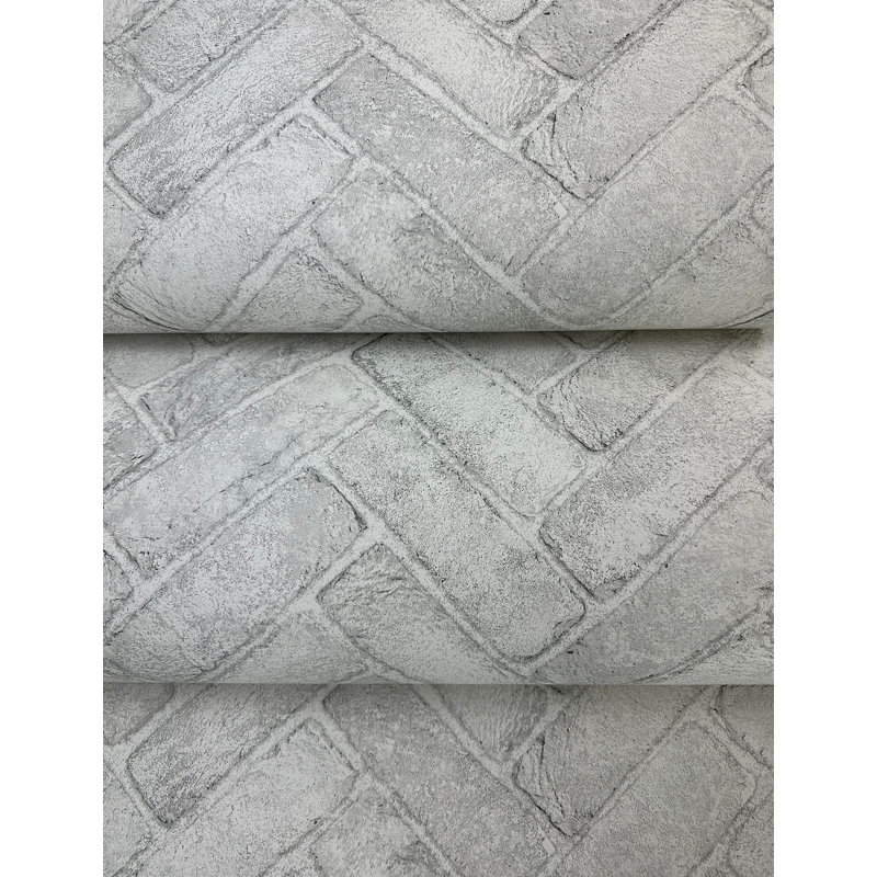 Papier peint Canelle Taupe, Blanc