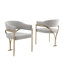 Ensemble de salle à manger en marbre blanc Grand avec chaises d'appoint en tissu Boucle-2103144798-2103144795