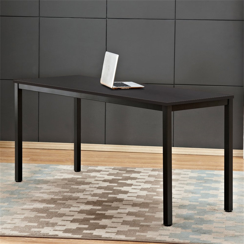 Bureau d'ordinateur Pauljohn, Noir, Noir, H 29,02 po x l 62,99 po x P 22,99 po