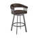 Robinett Swivel Counter or Bar Height Bar Stool with Arms and Footrest in Faux Leather and Metal