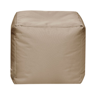  Moseley 16" Square Bean Bag Pouf Ottoman, Water-Repellent