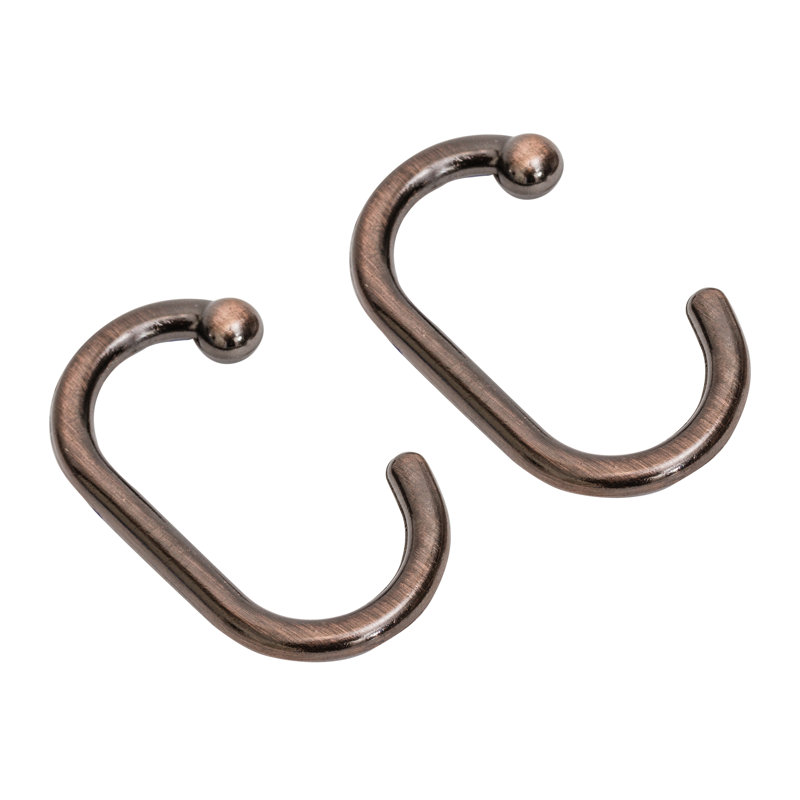C Crochets de rideau de douche en aluminium C, Bronze huilé