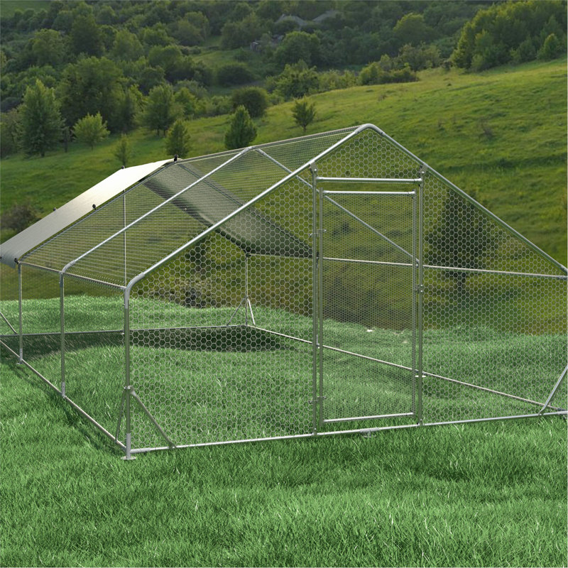 Grand poulailler en métal avec cage de volaille et poulailler