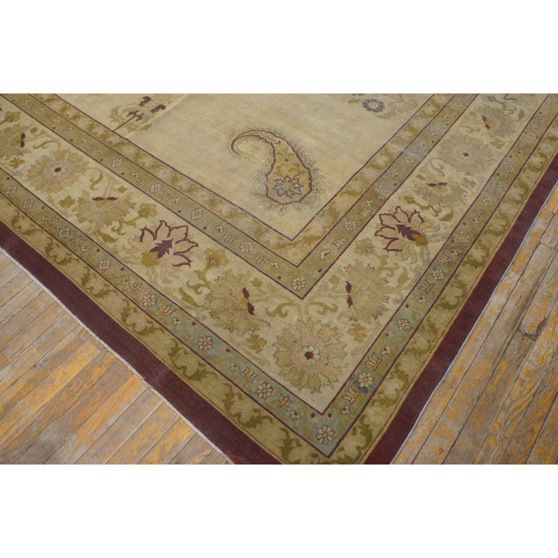 Tapis ivoire à motif cachemire antique Amritsar
