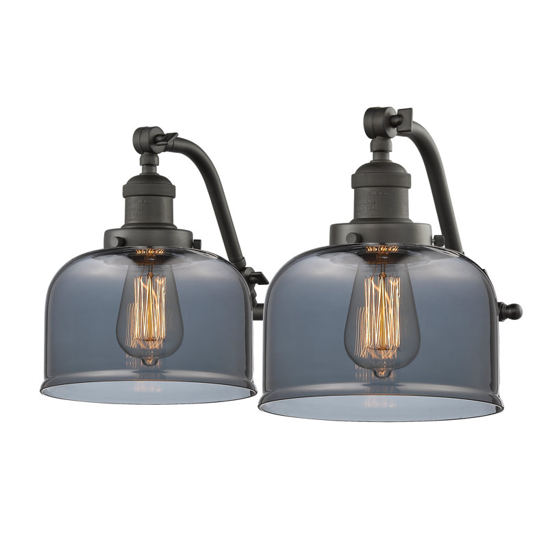 Éclairage pour salle de bain 2 lumières Bonomo Bell, Bronze huilé, Ampoule DEL rétro à intensité réglable de 3 W