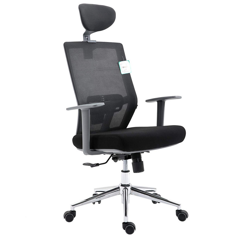 Symple Stuff Executive Chair with Headrest, Grey