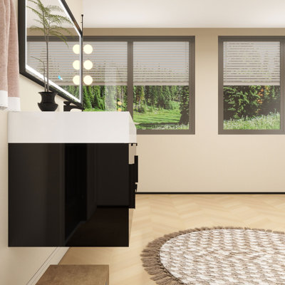 Finition du meuble-lavabo mural simple 60 po Jessica