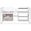 Lit mezzanine simple bas blanc avec tiroir et bureau roulant - Bois massif solide pour une chambre à coucher fonctionnelle-609083903