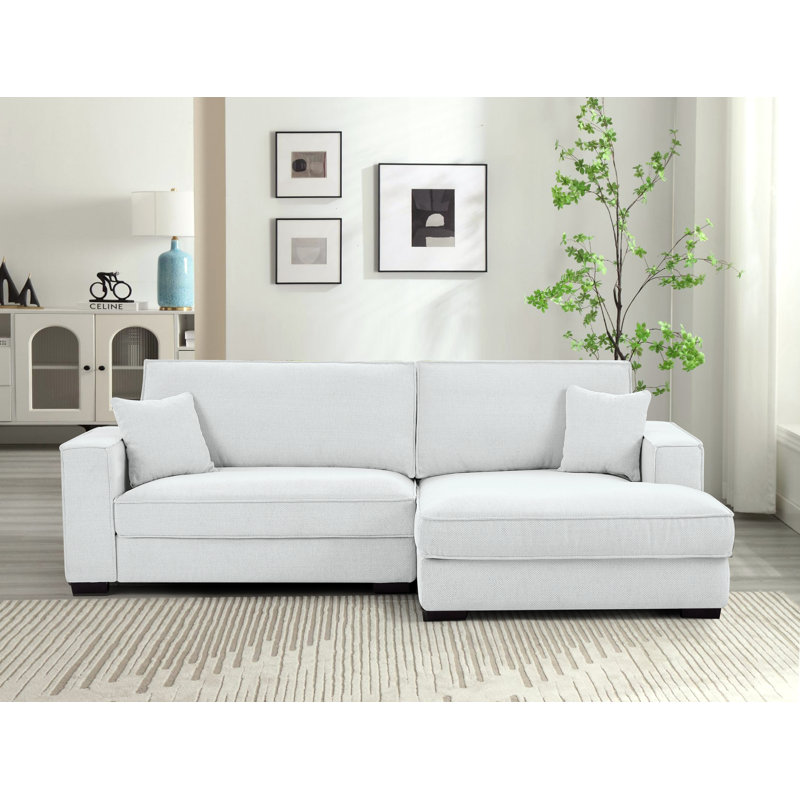 Canapé modulaire 2 pièces Teaaira, Chenille blanche