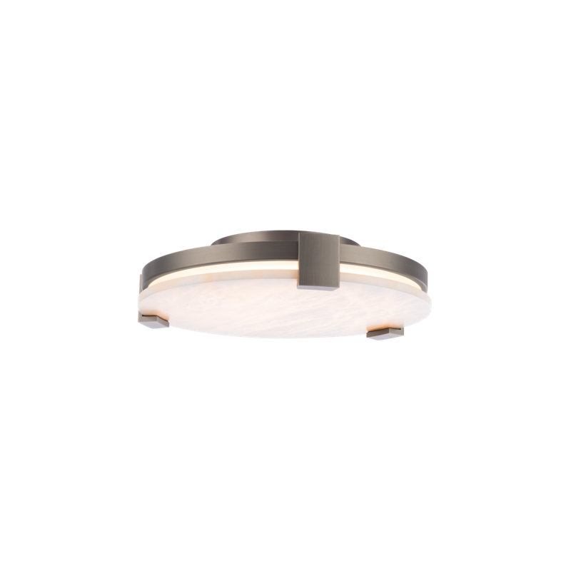 Catalonia 1 - Light LED Flush Mount, Antique Nickel, 3.88" H x 16.63" W x 16.63" D