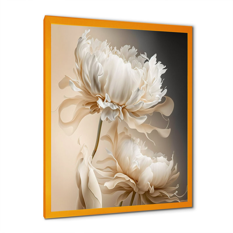 Peony Flower I - Print on Canvas, Gold Picture Framed, 40" H x 30" W