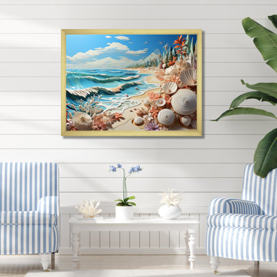 «Breda Coastal Beachside Tranquility Papercut», reproduction sur toile