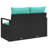  2-Seater Garden Sofa With Storage & Cushions Black Poly Rattan-1012532898