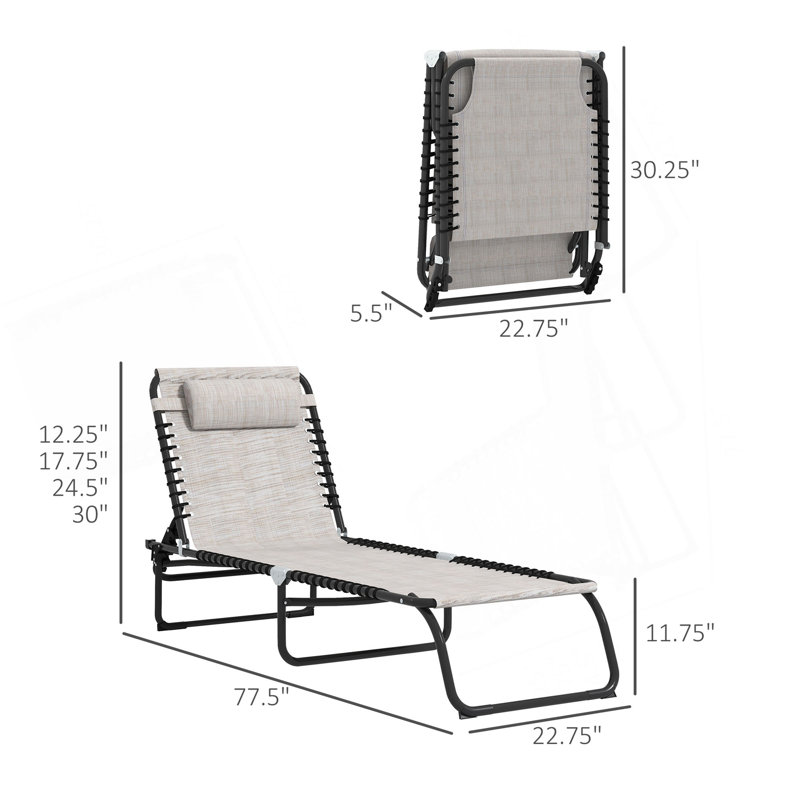Ensemble de 2 chaises longues pliantes Outsunny