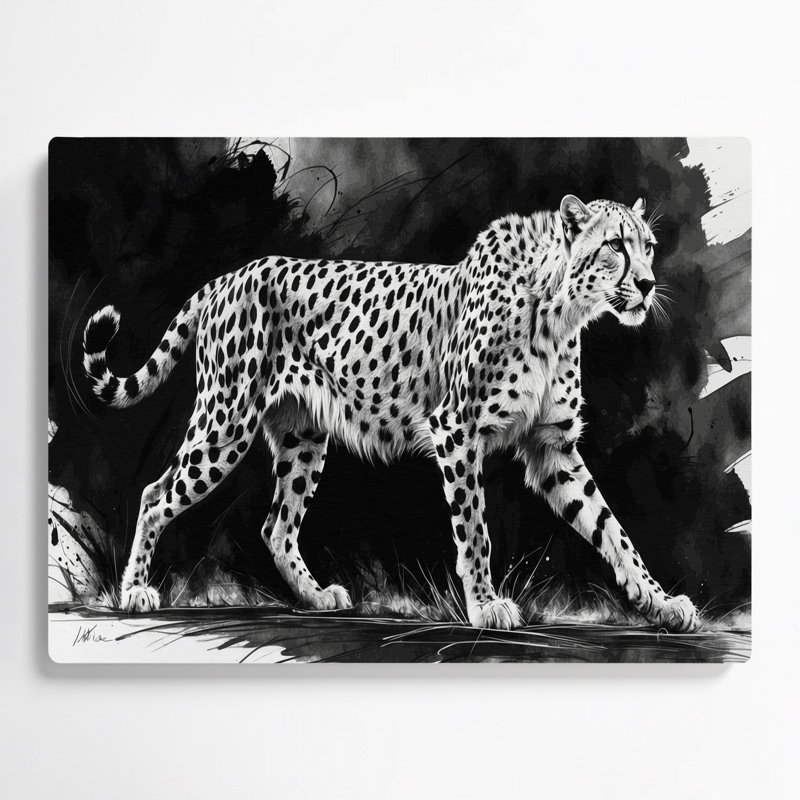 «Big Cats King Cheetah», art mural en métal gris, H 24 po x l 36 po