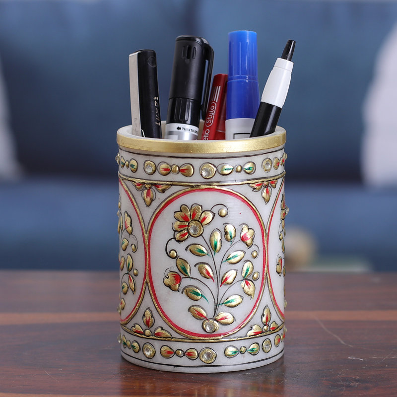 Handmade Utopian Space Marble Pen Holder