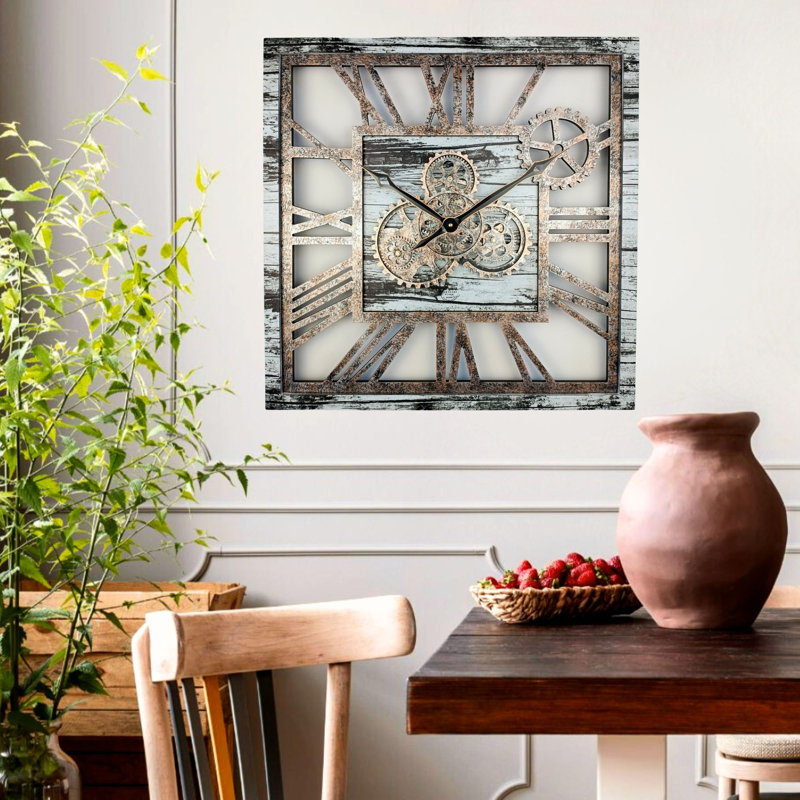Solid Wood Wall Clock, Grey