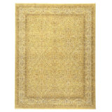 Hand Knotted Wool Area Rug in Gold And Ivory