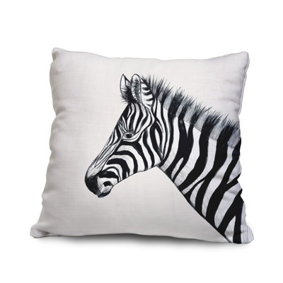 Housse de coussin en coton carré zébré