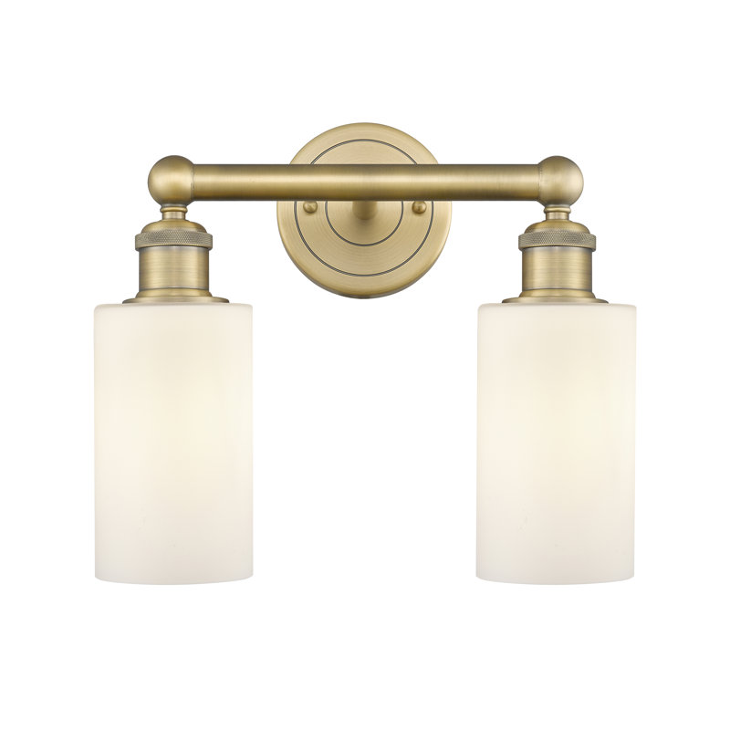 Caldello 2 - Light Dimmable Vanity Light, Matte White, Brushed Brass