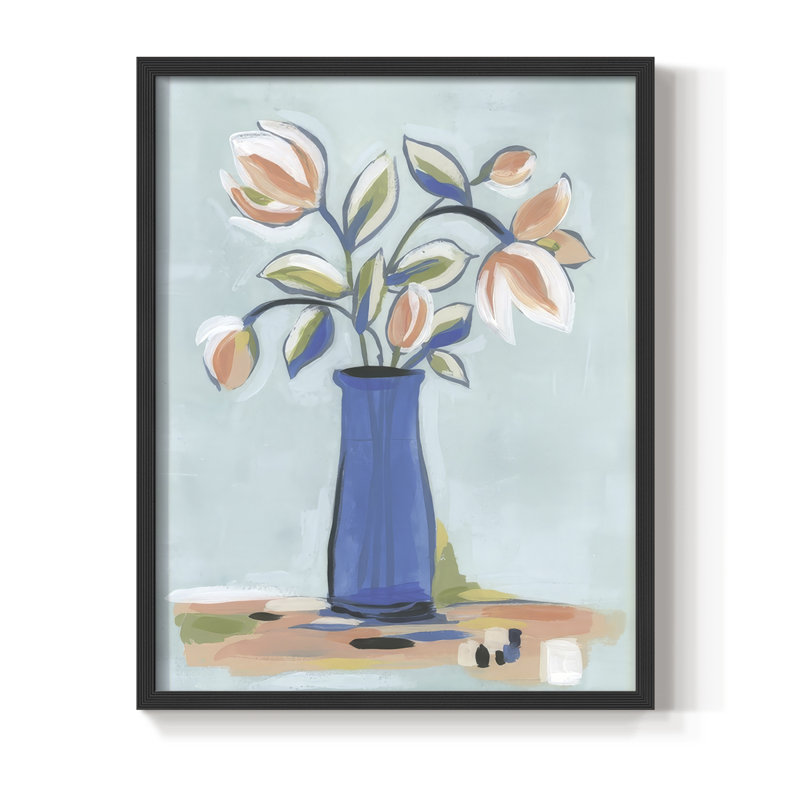 «Botanica Bouquet I», reproduction encadrée - bois massif, Noir, noir, noir, noir, H 30 po x l 24 po