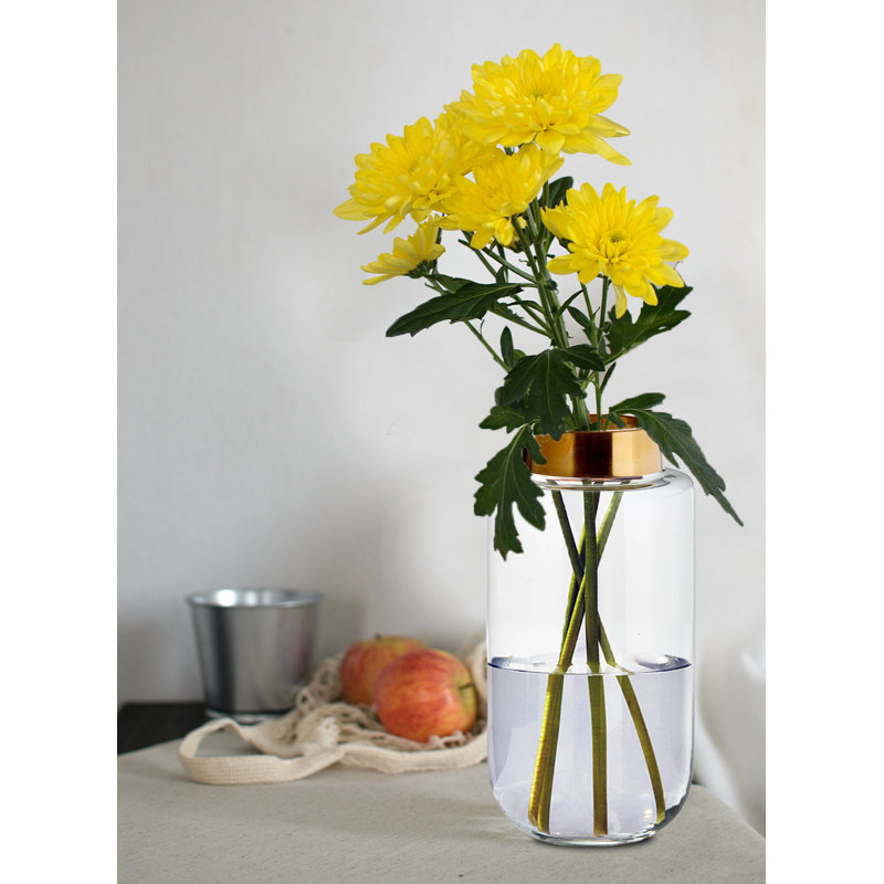 Vase de table en verre transparent Serenity, H 14 po x l 7 po x P 7 po