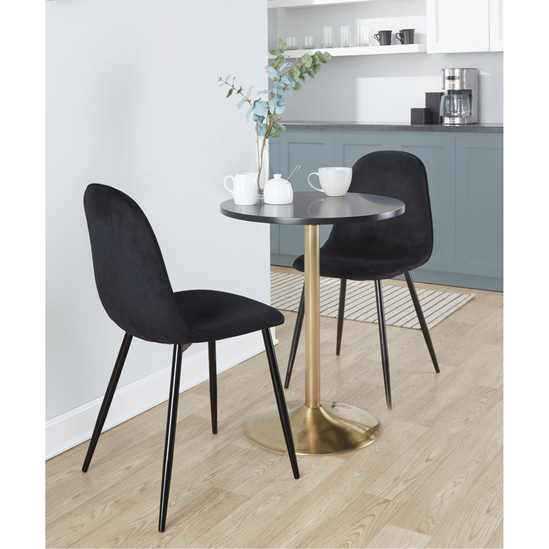 Table de salle à manger ou de bar contemporaine réglable en métal doré et bois noir