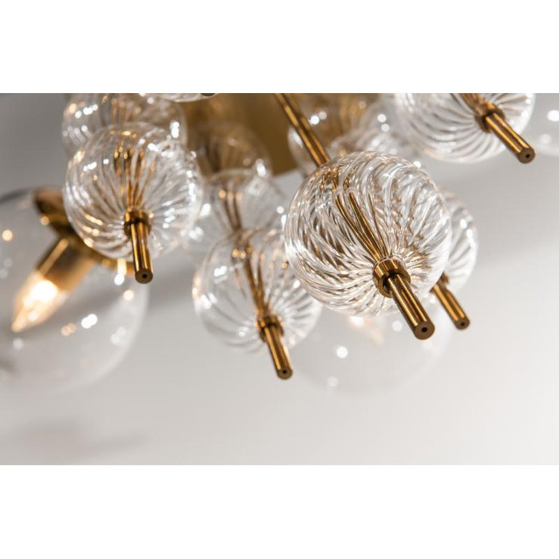Lustre Madison Murano, Bronze industriel, Couleurs mélangées, 24" Diameter x 34" Height