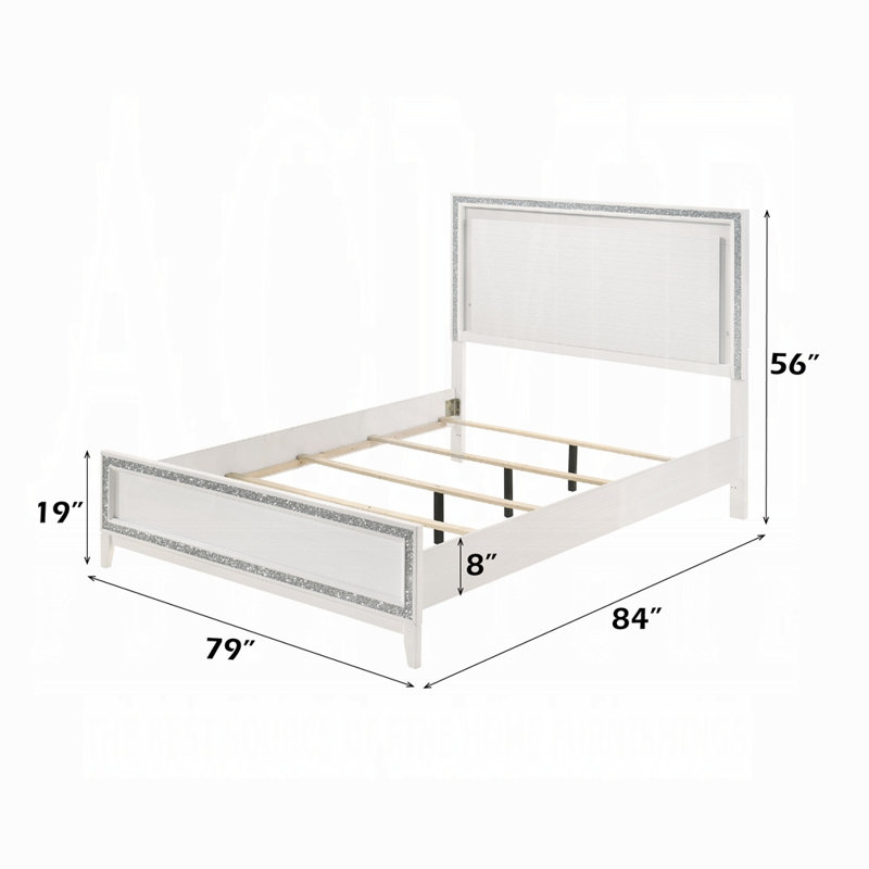 Lit Haiden EK avec DEL, White, Très grand