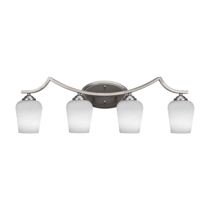 Barre d'éclairage de salle de bain 4 lumières Zilo, À bulles, Graphite