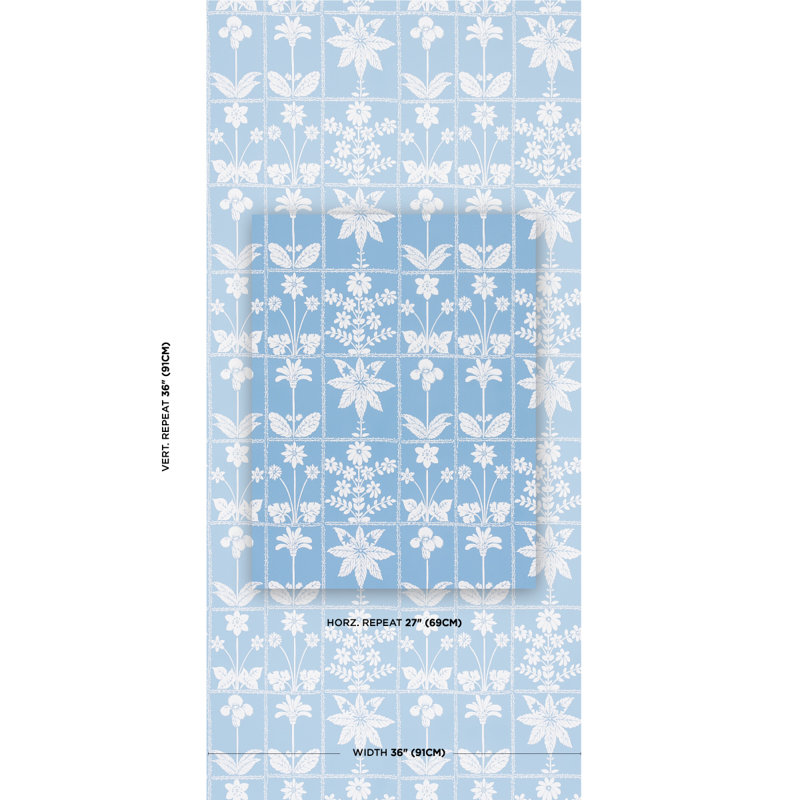 Georgia Wildflowers Wallpaper, Blue