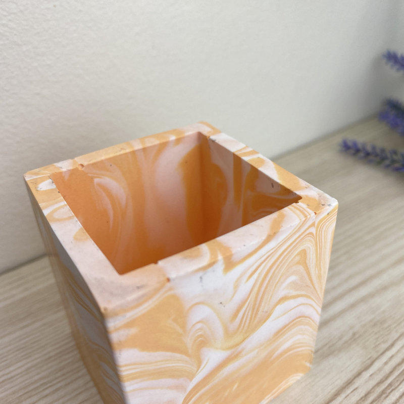 Neomi Square Pen Pot, Orange