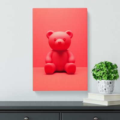 Teddy Bear Minimalism - Art Prints - Wrapped Canvas