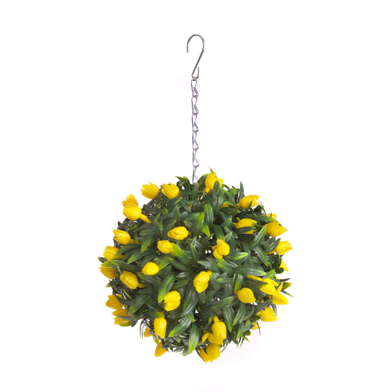 Faux Plant, Yellow, 24cm H x 24cm W x 24cm D