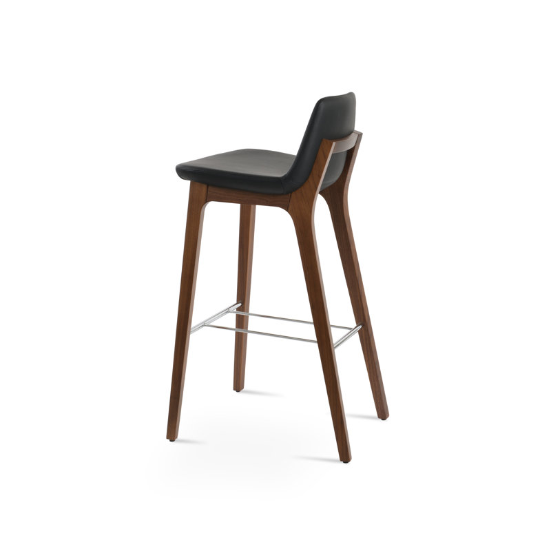Tabouret de bar et de comptoir en bois Pera HB en noyer américain, Tabouret de comptoir (siège d'une hauteur de 24 p