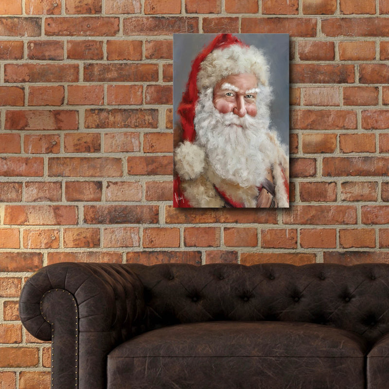 «Victorian Santa» par Ashley Bradley, art mural en verre acrylique, H 24 po x l 16 po x P 0,2 po