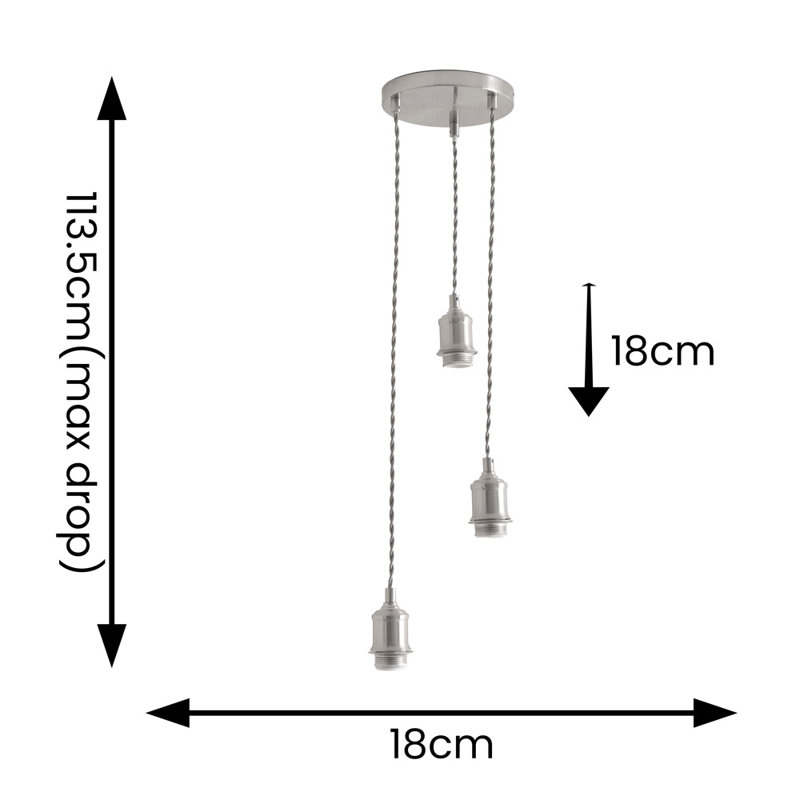 3 - Light Pendant, Chrome