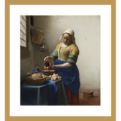 The Milkmaid by Johannes Vermeer -Framed Giclee Print