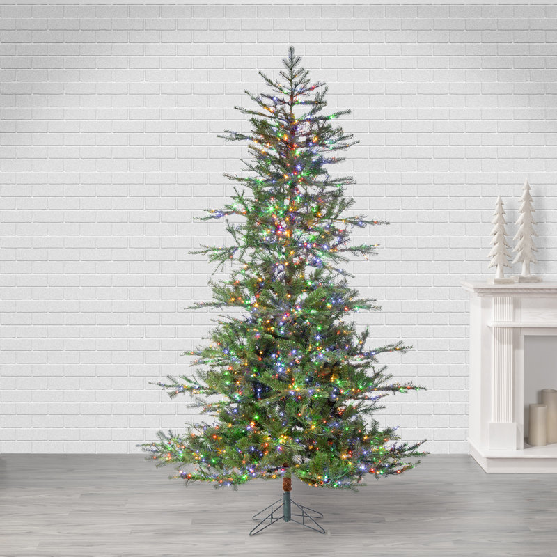 Lighted Artificial Pine Christmas Tree, 7.5' H