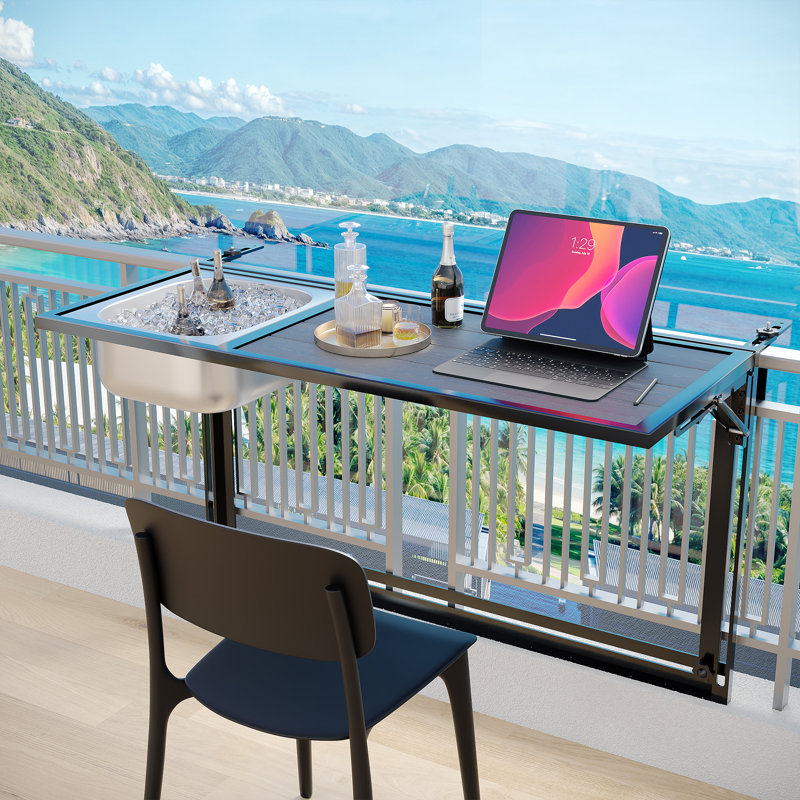 Rectangular 39.4'' L X 17.3'' W Balcony Folding Patio Tables