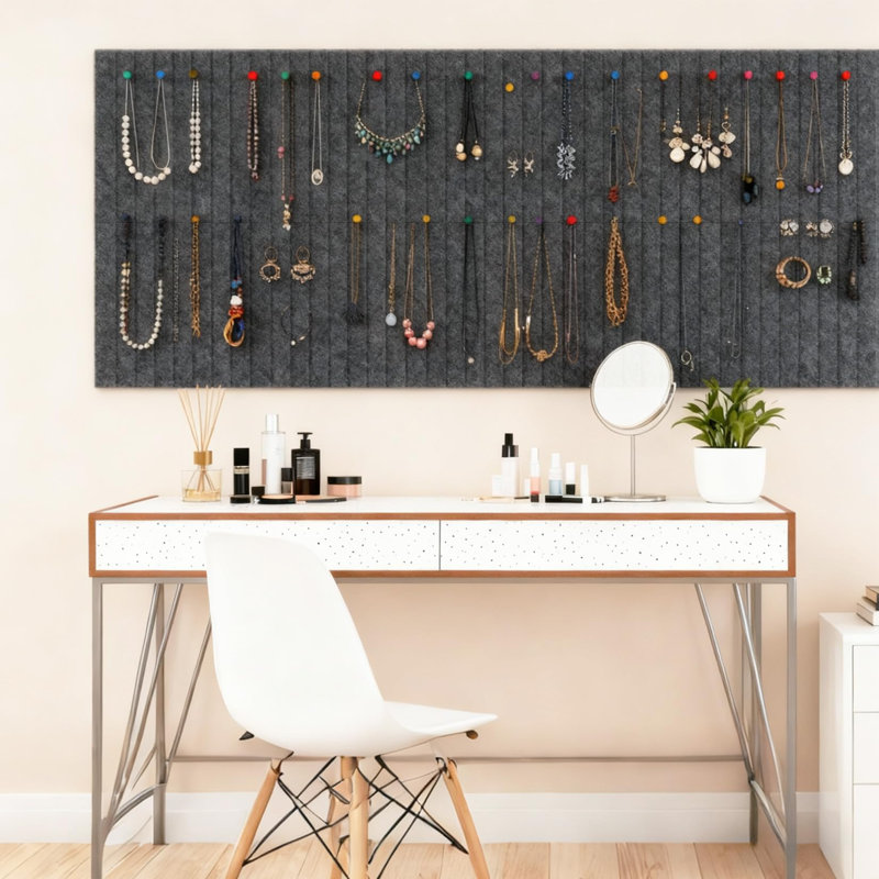 Tableau d'affichage décoratif en feutre pour mur, paquet de 15 tuiles de tableau d'affichage avec 30 punaises - alternative de panneau de liège