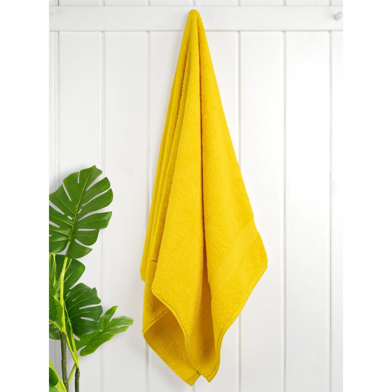 100% Cotton Turkish  4 Piece Bath Towel Set, Soft and Absorbent Bathroom Towels, Yellow